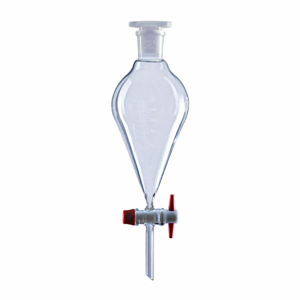 Scheidetrichter, konische Form, graduiert, mit PTFE-Küken