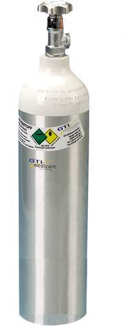 Sauerstoffflasche , Alu gebürstet, 2 Liter gefüllt