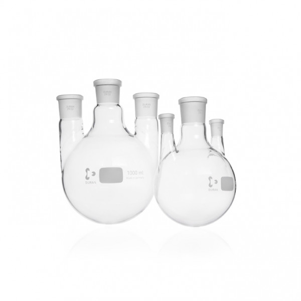 DURAN® Round bottom flask, three necks, Center NS 29/32, Side NS 14/23, 2,000 mL