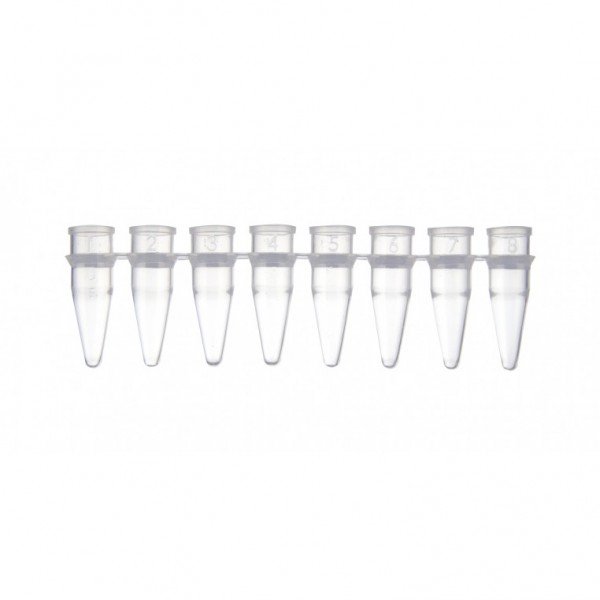 PCR-8-fach-Röhrchenstreifen, 8 x 0,2 mL, ohne Deckel, für separate Deckelstreifen, 126 Stück