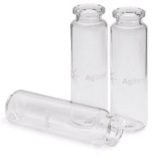 Certified headspace crimp top vial, 20 mL, 23 x 75 mm, clear, round bottom, 100/pk