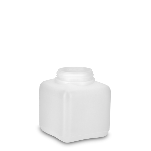 Square bottle, 500 mL, threat 60 mm, HDPE natural