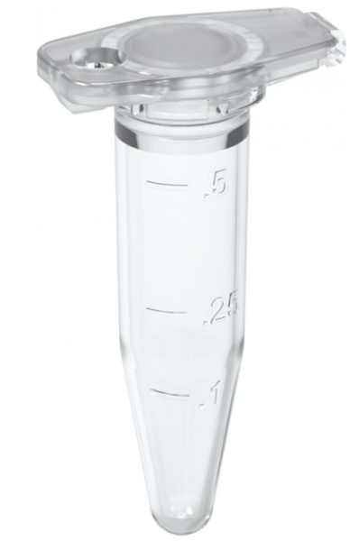 Safety-Cap Microcentrifuge Tubes, PP, 0.5 mL, Pack of 1000 pcs.