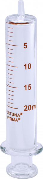 All glass syringes,FORTUNA,OPTIMA, CE, gl.tip,Luer,amber grad.,autoclavable at 134°C