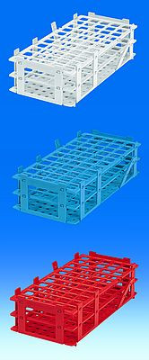 Test tube rack, PP, blue, for tubes with Ø up to 16 mm