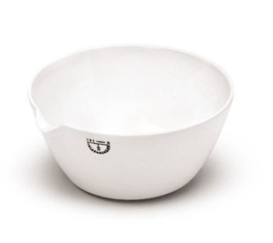 Porcelain evaporating dish, size 5, glazed, 150 m