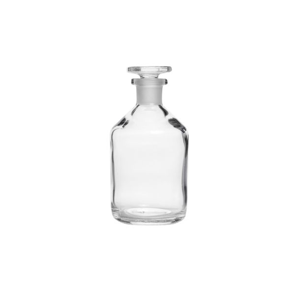 Enghals-Standflasche, 1.000 mL, mit NS 29/32, mit Glas-Stopfen, Kalk-Soda-Glas