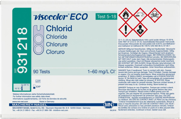 Colorimetric test kit VISOCOLOR ECO Chloride, refill pack