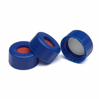 Deckel/Septa, Schraubverschluss, 12 mm, blau, Septa aus PTFE/Silikon, 500 Stück