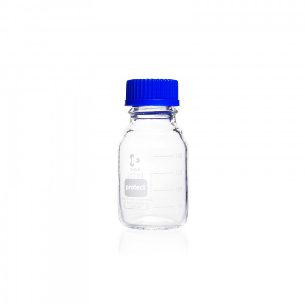 DURAN® Protect, Laborflasche, kunststoffummantelt, 45 GL mit Schraubverschluss und Ausgießring