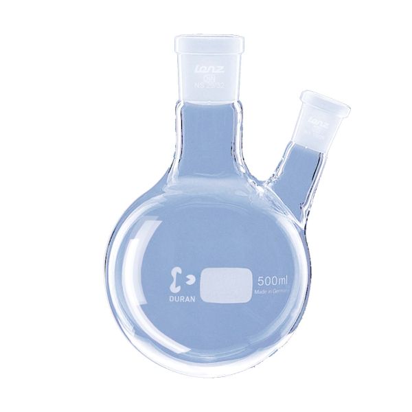 Zweihalskolben aus DURAN®, Seitenhals schräg 20°