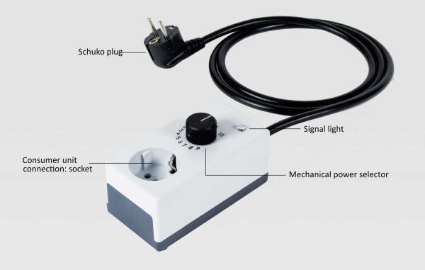 Abnehmbare Leistungssteller und Anschlussstecker Serie WRT00116, 300W/230V