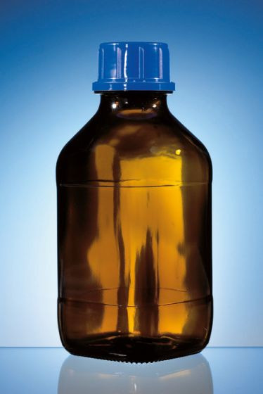 Threaded bottle, 1,000 mL, GL 45, soda-lime glass, amber, srew cap