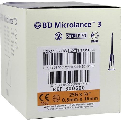 Microlance 0,5x16mm orange 25G 5/8" ( 100 Stk.)