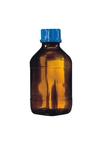 Bottle, amber glass, plastic-coated, square, GL 45