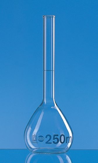 BLAUBRAND® volumetric flask, 1,000 mL, Boro 3.3, Class A, DE-M