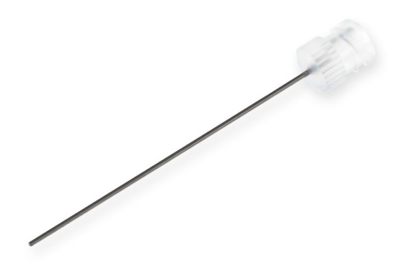 Kel-F Hub Needle, 21 gauge, 2 in, point style 3, 6 pieces