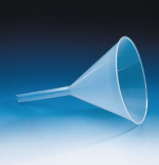 Funnel, PPA.-D. 80 mm St.A.-D. 10 mm St.L. 69 mm, with ribbed inner surface