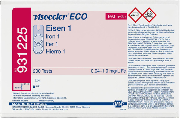 Colorimetric test kit VISOCOLOR ECO Iron 1, refill pack