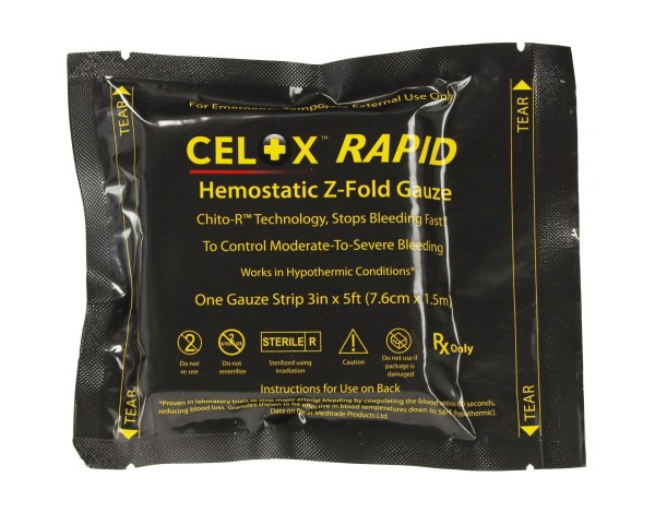 CELOX RAPID Gauze z-gefaltet 7,6 cm x 1,52 m