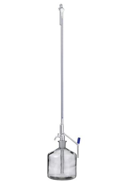 Titration apparatus, class B, 50:0.1 mL, blue graduated, lateral PTFE valve stopcock