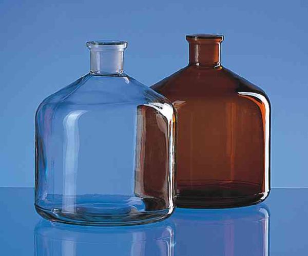Bottle, amber glass, plastic-coated, round, GL 45