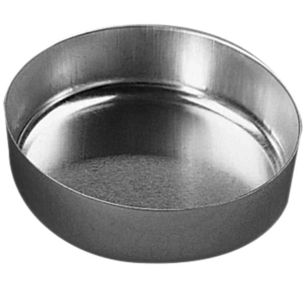 Aluminium pans, 65 mm Ø, 80 mL, 17 mm high, plain, flat, 100 pieces