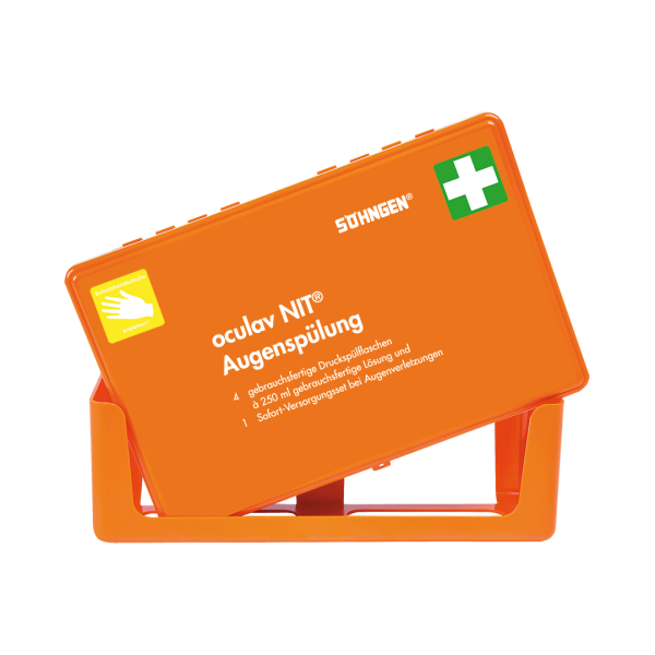 oculav NIT® Box, mit 4 Flaschen Sterillösung und Sofortset Augenverletzungen