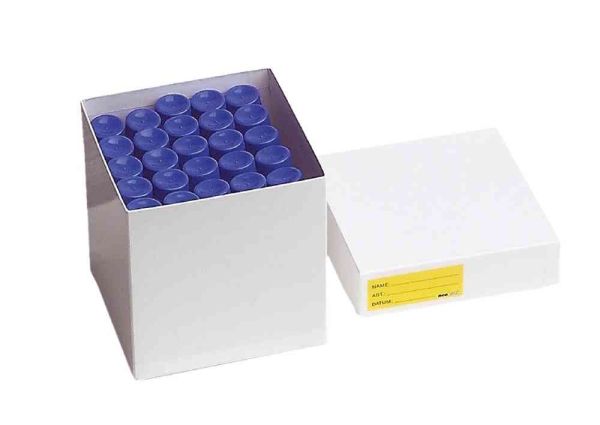 Kryobox für Zellkulturrörchen beschichtet aus Karton, 155 x 155 x 130 mm, weiß