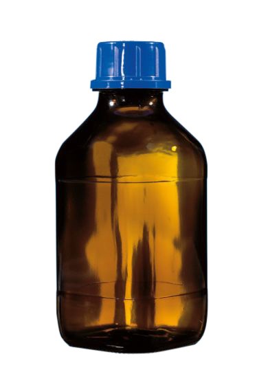 Thread bottle, 1,000 mL, GL 45, soda-lime glass, amber, ethylene-acrylate coated, with cap