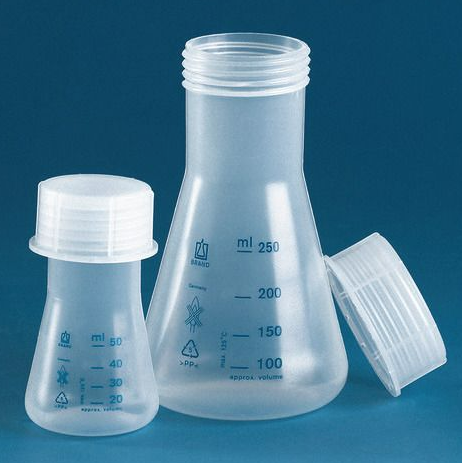 Erlenmeyer flask, 50 mL, NS 34/35, PP, with screw cap