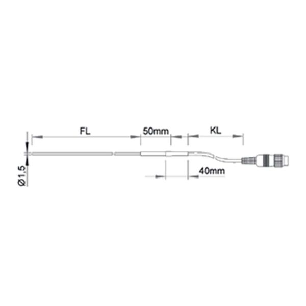 Tauchfühler NiCr-Ni, -65 - 1150°C, Mantelthermoelement Inconel