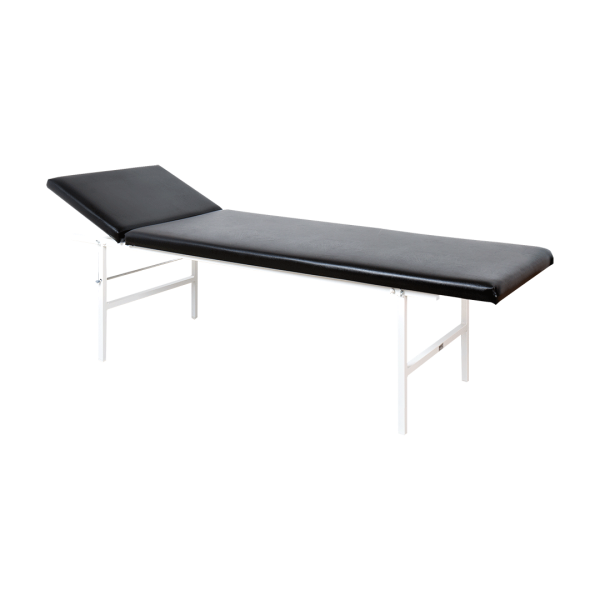 Untersuchungsliege aus Stahlrohr, schwarz