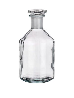 Reagent bottle, narrow neck, clear, with glass stopper