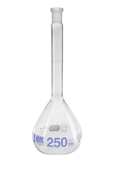 Messkolben, Klasse A, 1.000 mL, NS24/29, KB, DURAN®, blau graduiert
