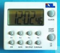 Multi-Timer, 100 hr, 4 timers, Countdown/countup function, Large LCD display