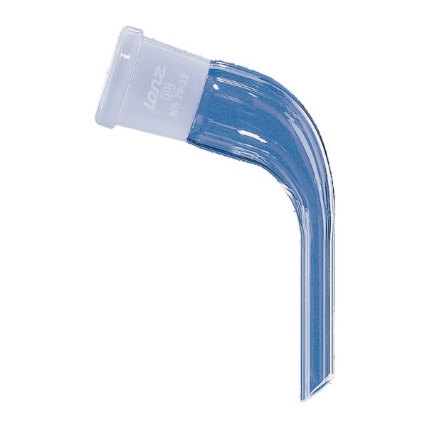 Delivery adapter with short tube, bent (angle: 105°), NS 19/26, lenght = 65 mm