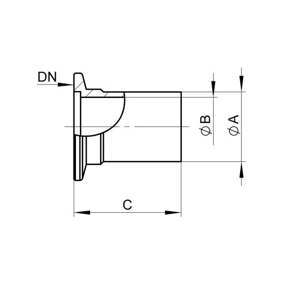 Flansch/Schlauchstutzen KF/Alu vern. DN 16, für PVC-Schlauch