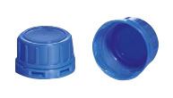 Tamper evident closure DIN 45 narrow neck, with cone, PP blue