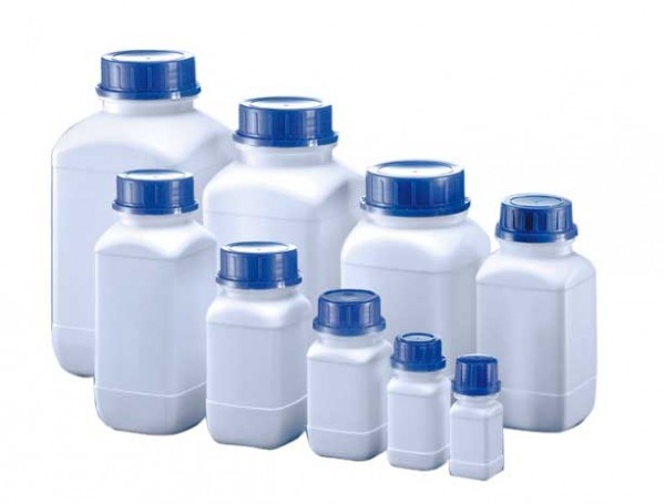 UN-Weithals-Chemikalienflaschen, HDPE natur, quadratisch